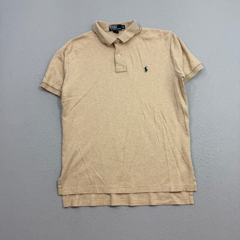 Polo Ralph Lauren Shirt Medium Tan Polo Shirt Short Sleeve Classic Pony Cotton